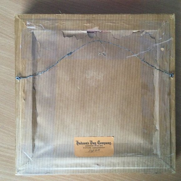 vintage framed needlepoint floral Hudson's bay company picture department small - Picture 3 of 4